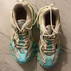 Balenciaga Women's Chunky Sneakers in Cream & Aqua